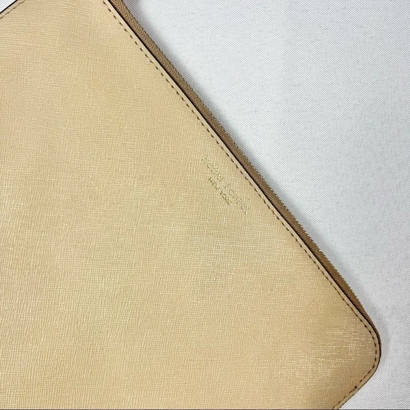 Henri Bendel Light Brown Zip Wristlet Pouch - Picture 3 of 5